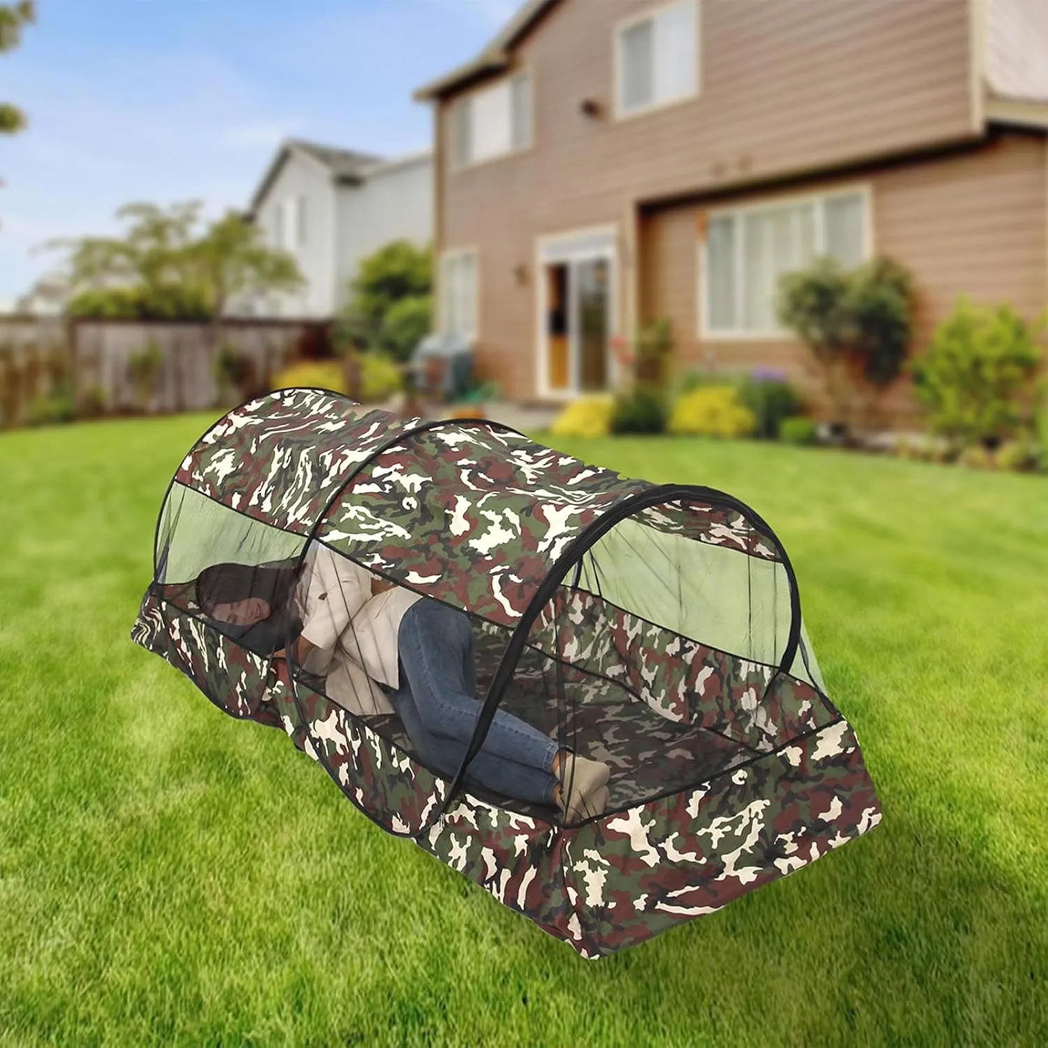 1 Camping Net Tent - Polyester Outdoor Mosquiito Net Tent, Lightweight Outdoor Mesh Net Tents | Camping Outdoor Net Tents with Carry Bag, Multifunctional Netting for Bed Patio Camping Travel