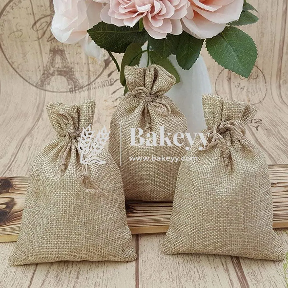 10x14 CM  | Jute Potli Bag | Gift Return Gifts Bags| Natural Jute Colour | Drawstring Bags