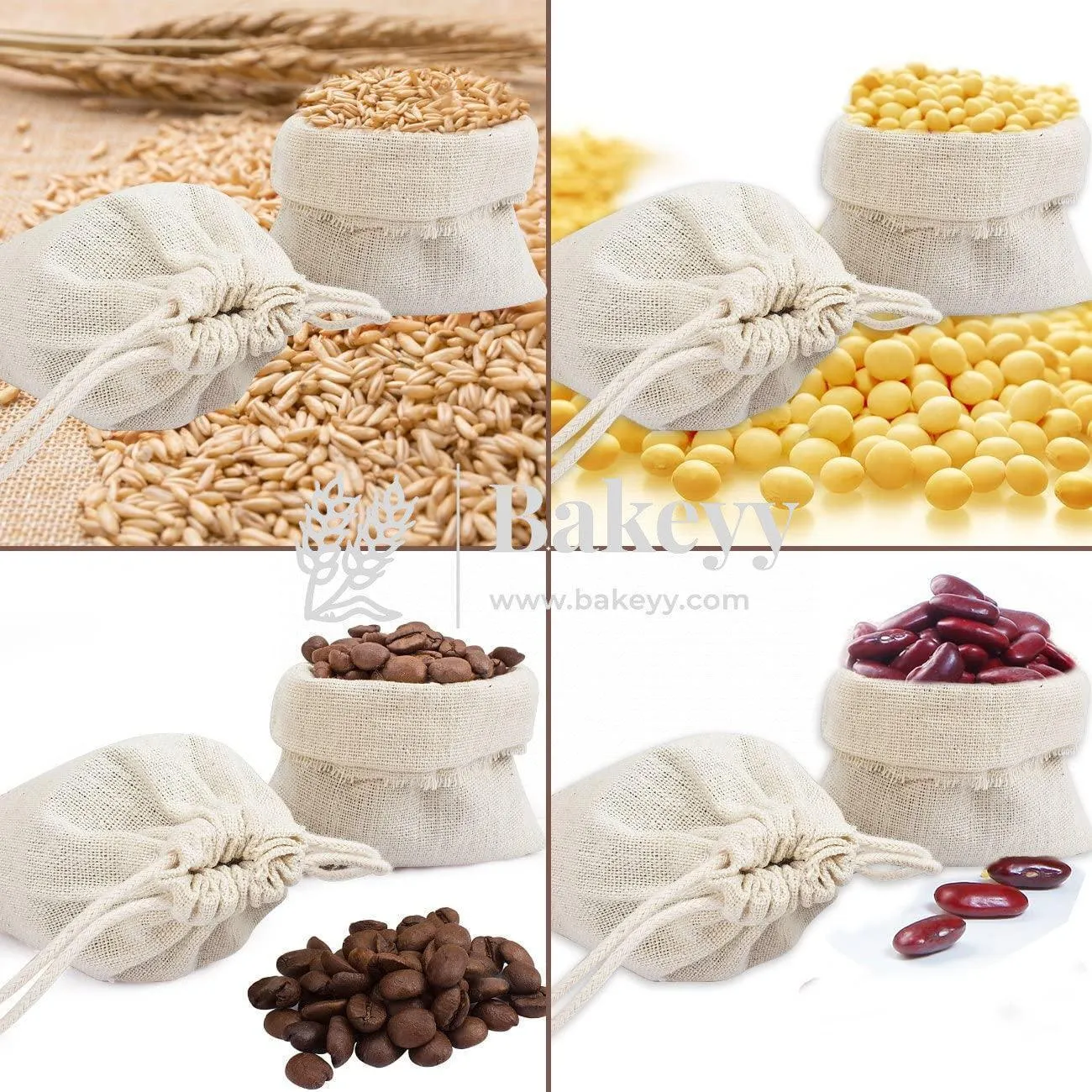 10x15 Cm | Jute Potli Bag | Cream Colour | Gift Return Gifts Bags | Drawstring Bags| Pack of 10