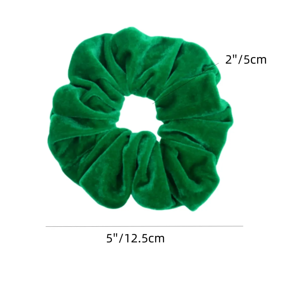 12 Pcs Large Velvet Scrunchies for Thick Long Hair Scrunchies Hair Ties Women Girls Hair Ponytail Holder (Green)