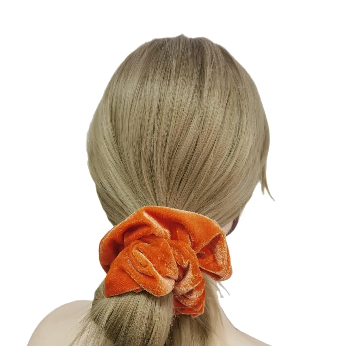 12 Pcs Large Velvet Scrunchies for Thick Long Hair Scrunchies Hair Ties Women Girls Hair Ponytail Holder (Orange)