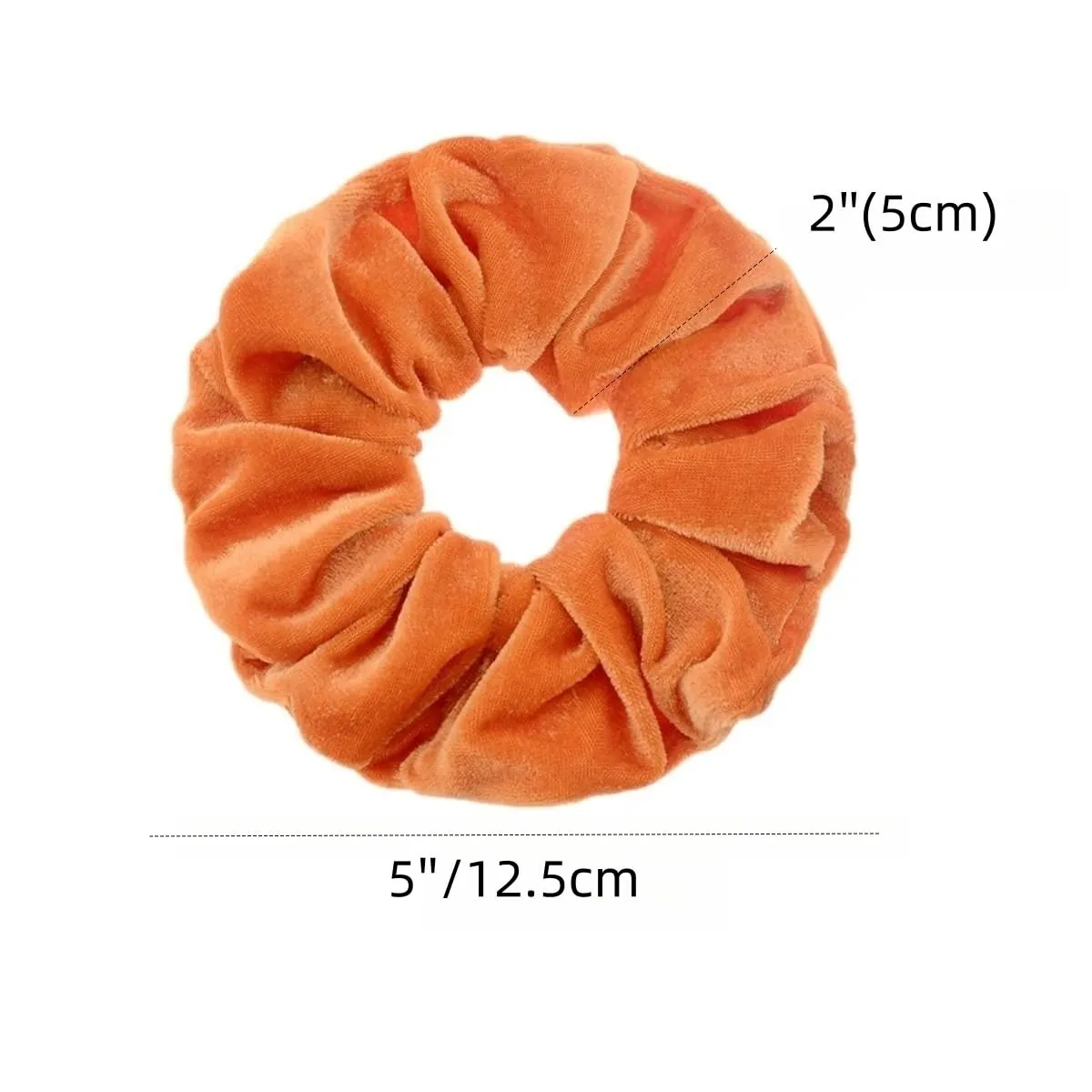 12 Pcs Large Velvet Scrunchies for Thick Long Hair Scrunchies Hair Ties Women Girls Hair Ponytail Holder (Orange)