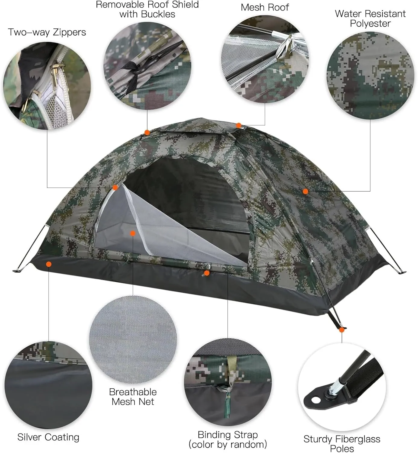 1/2 Person Ultralight Camping Tent Portable Tent Coating UPF 30  Compatible with Outdoor Beach Fishing Travelling Backpacking Tent (L for 2 Persons)