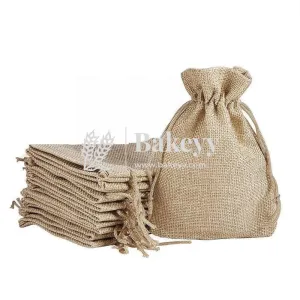 13x18 CM  | Jute Potli Bag | Gift Return Gifts Bags|  Natural Jute Bag  | Drawstring Bags