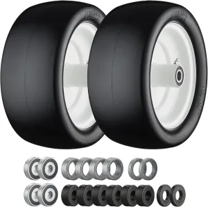 13x6.50-6 Lawn Mower Tires, 13x6.50-6 Tires Flat Free Zero Turn Front Tires with 3/4", 5/8" and 1/2" Bearings, 5.5"- 7.5" Centered Hub, Compatible with Lawn Mower Garden Tractor - 2Pack