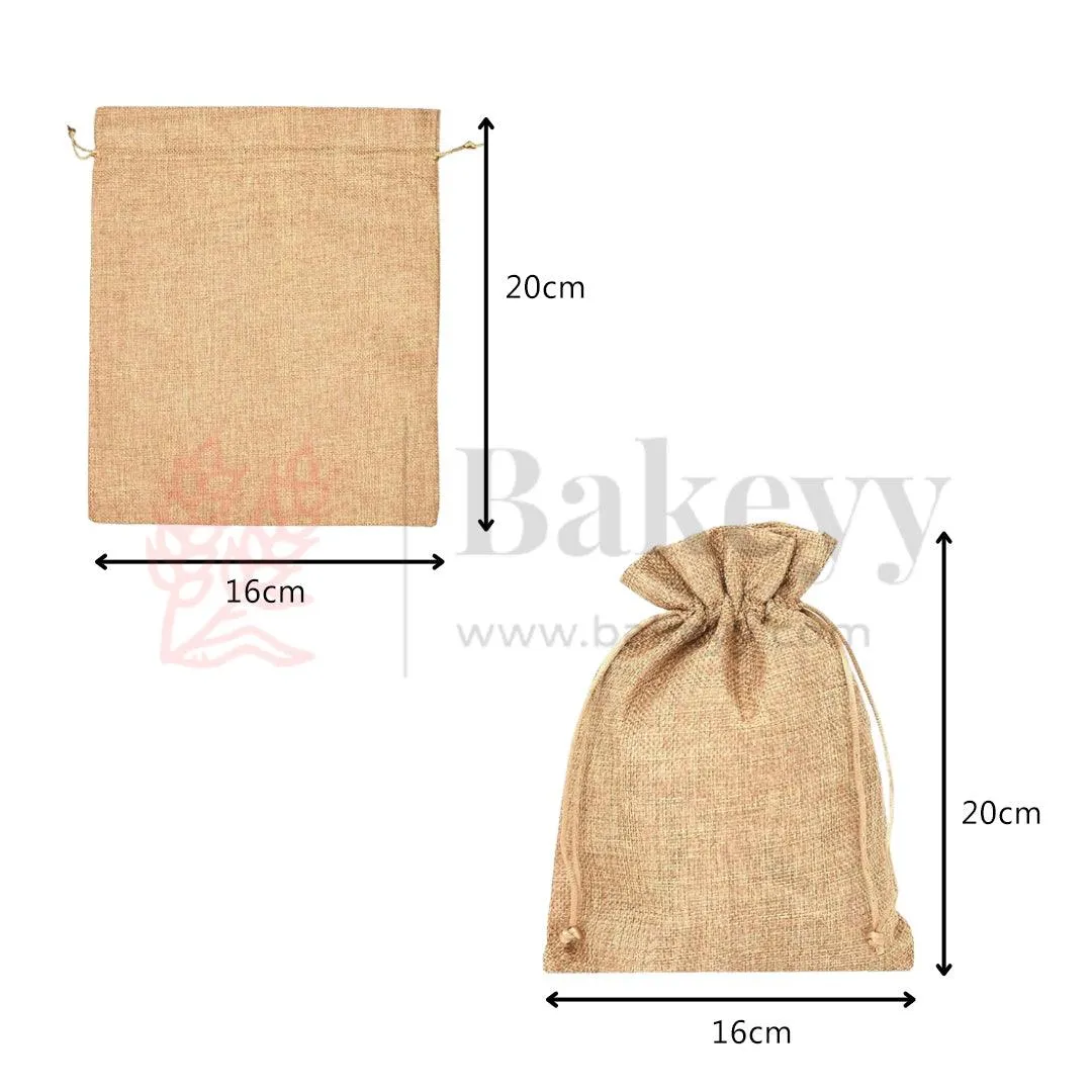 16x20 CM | Jute Potli Bag | Gift Return Gifts Bags| Natural Jute Colour | Drawstring Bags