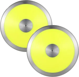 2 PCS 1.6 Kg Sports Training Discus, Track and Field Discus for High School Boys Girls, Reliable Nylon-Iron Built, Easy-to-Grip Anti-Slip Polished Finish, Sports Practice Discus, Yellow