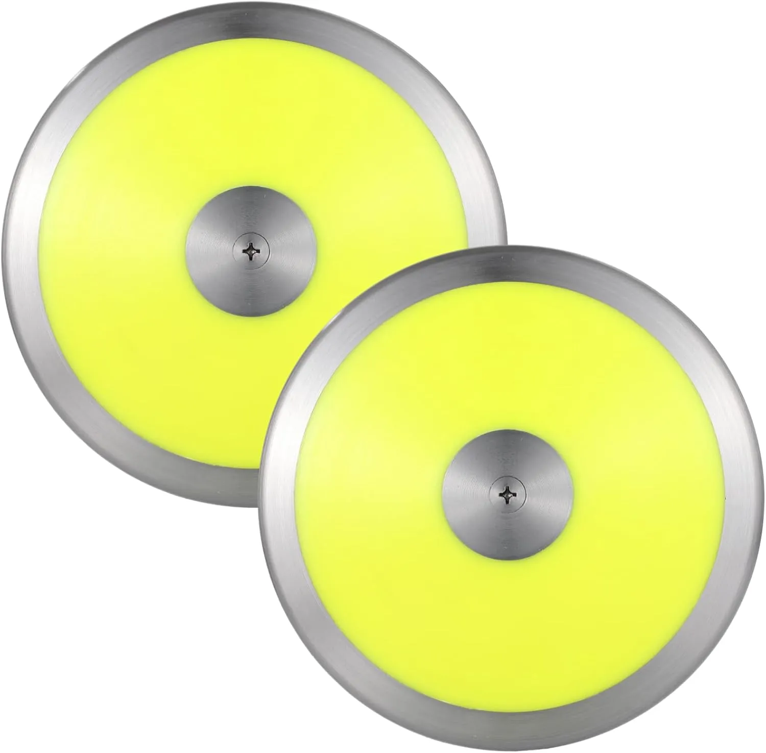 2 PCS 1.6 Kg Sports Training Discus, Track and Field Discus for High School Boys Girls, Reliable Nylon-Iron Built, Easy-to-Grip Anti-Slip Polished Finish, Sports Practice Discus, Yellow
