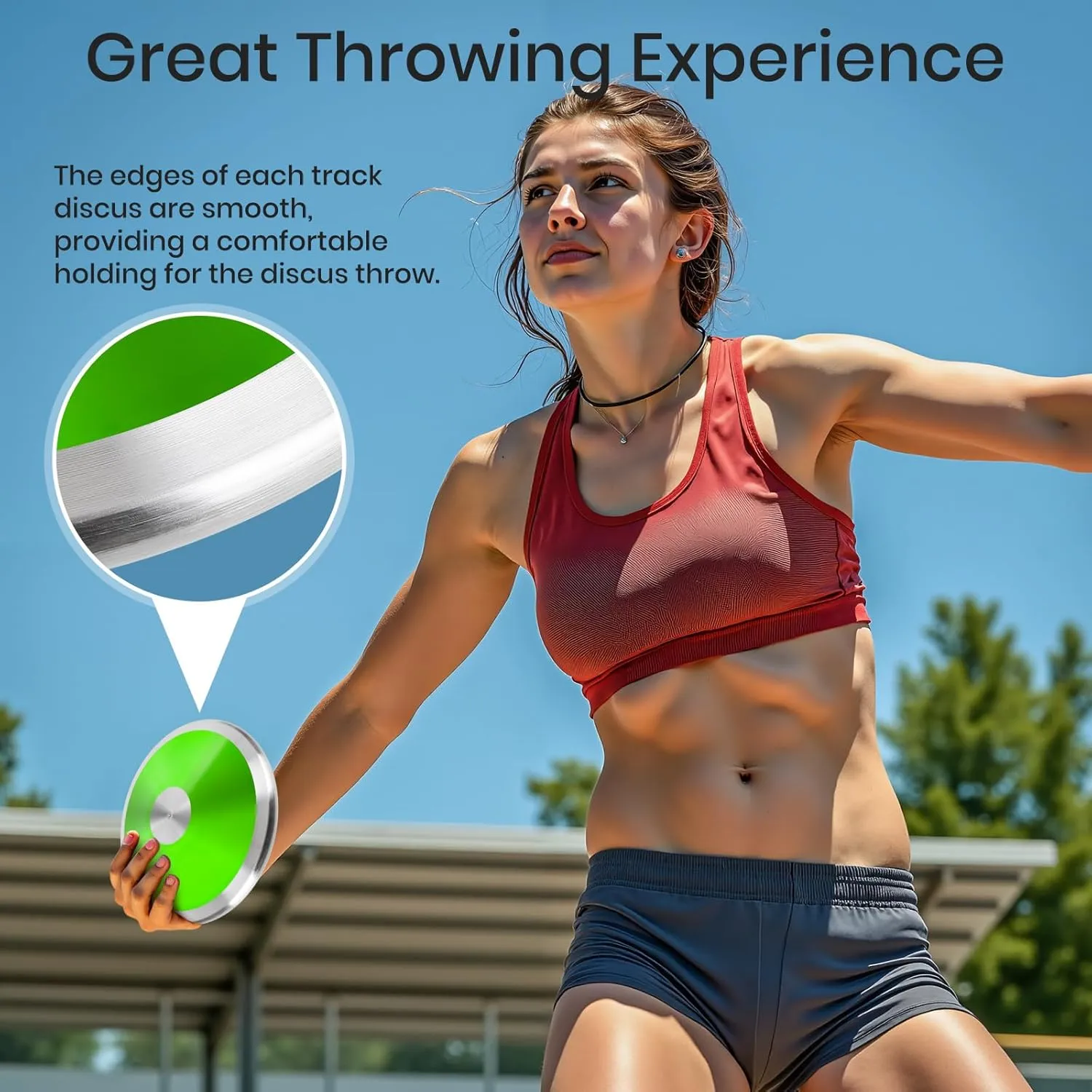 2 Pcs Sports Training Discus for School Track and Field, 1kg Nylon Discus with Steel Rim and Center, Men Women Discuses for Outdoor Practice Throwing