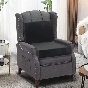20x20x4 Inch Recliner Cushions for Elderly, Black Memory Foam Extra Large Seat Cushion, Non-Slip Recliner Cushions with Back Support Cushions, Thick and Supportive Back Lumbar Support