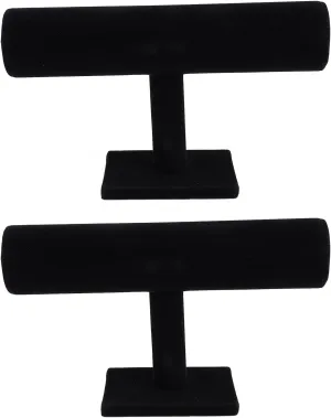 2PCS T Bar Bracelet Organizer Display Stand, Elegant Versatile Velvet Jewelry Display Rack, Watches Necklaces Holder, T Bar Bangle Organizer Bracelet Holder for Home Store