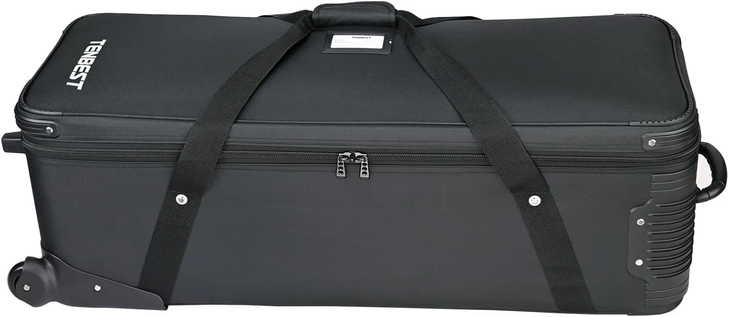 39"/100cm Rolling Camera Bag for Photo and Video Gear, Photo Studio Trolley Case, Camera Bag with Wheels for Studio Lights, Light Stands, Tripods, Trade Show Case