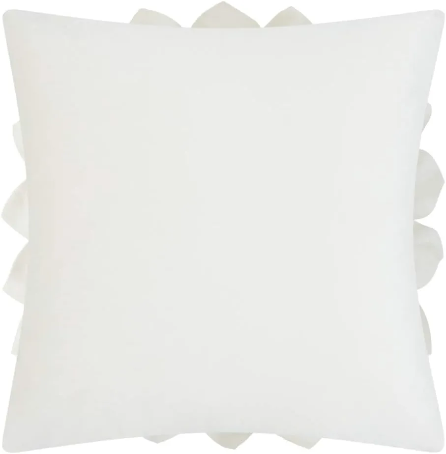 3D Flower Decorative Throw Pillow Covers Floral Pillow Shams Soft Velvet Pillowcases Home Sofa Car Bed Room Decor 18 x 18 Inches Cream White