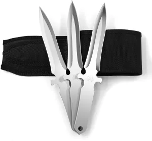 3Pack Throwing Set, 10.1" Throwing Spikes with 0.236" Thick Full Tang Design, Well-Balanced with Nylon Sheaths, Perfect for Recreation and Competition