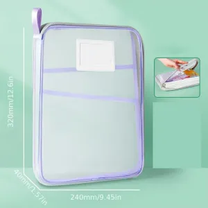 4-Pack Transparent Zippered Mesh File Bags