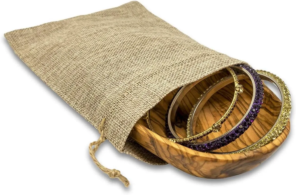 48-Pack 5.5x7.75 Natural Burlap Gift Bags w. Drawstring (Natural Brown, Medium) for Party Favors, Presents or DIY Craft by TheDisplayGuys