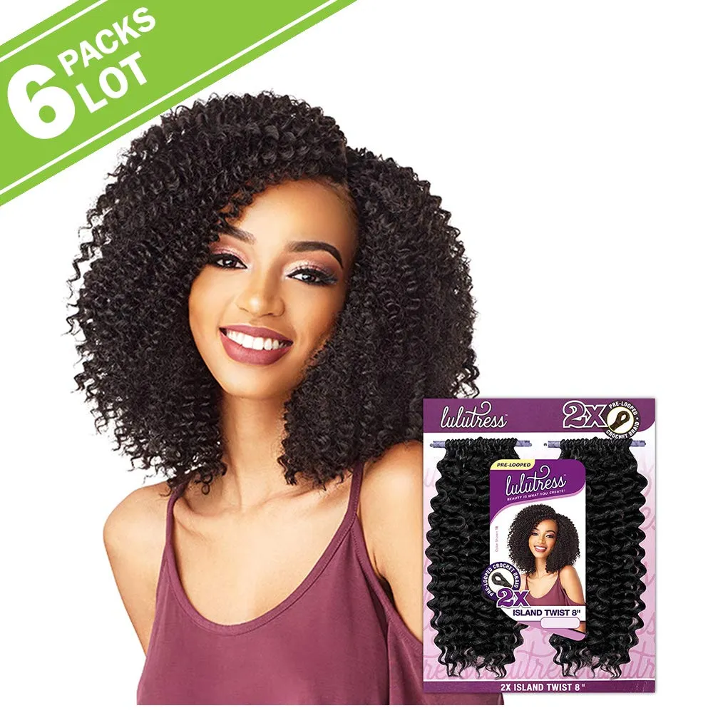 6 PACKS/LOT Sensationnel Synthetic Hair Crochet Braids Lulutress 2X Island Twist 8" (4)