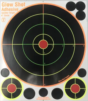 75 Pack - 8" Reactive Splatter Targets - Glowshot - Multi Color - Gun and Rifle Targets - Glow Shot (Adhesive Multi-Color - 75 Pack)