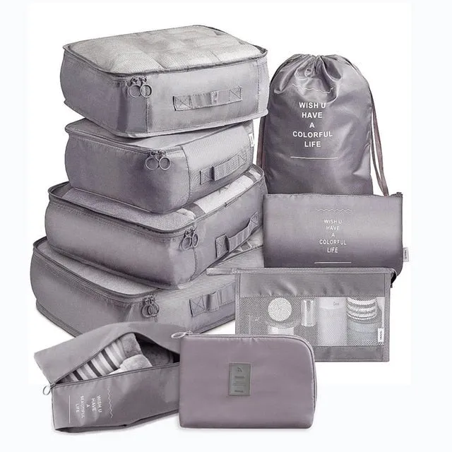 9 pieces Set Travel Organizer Storage Bags