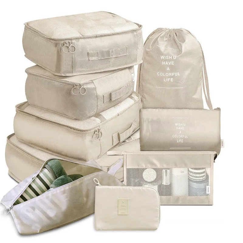9 pieces Set Travel Organizer Storage Bags