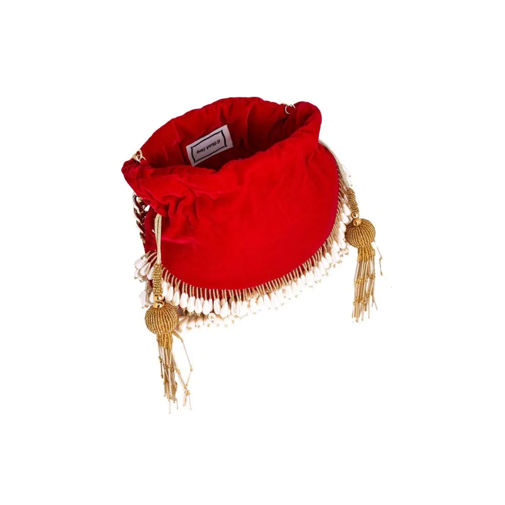 A Clutch Story Precious Prearl Drop handembroidered Clutch