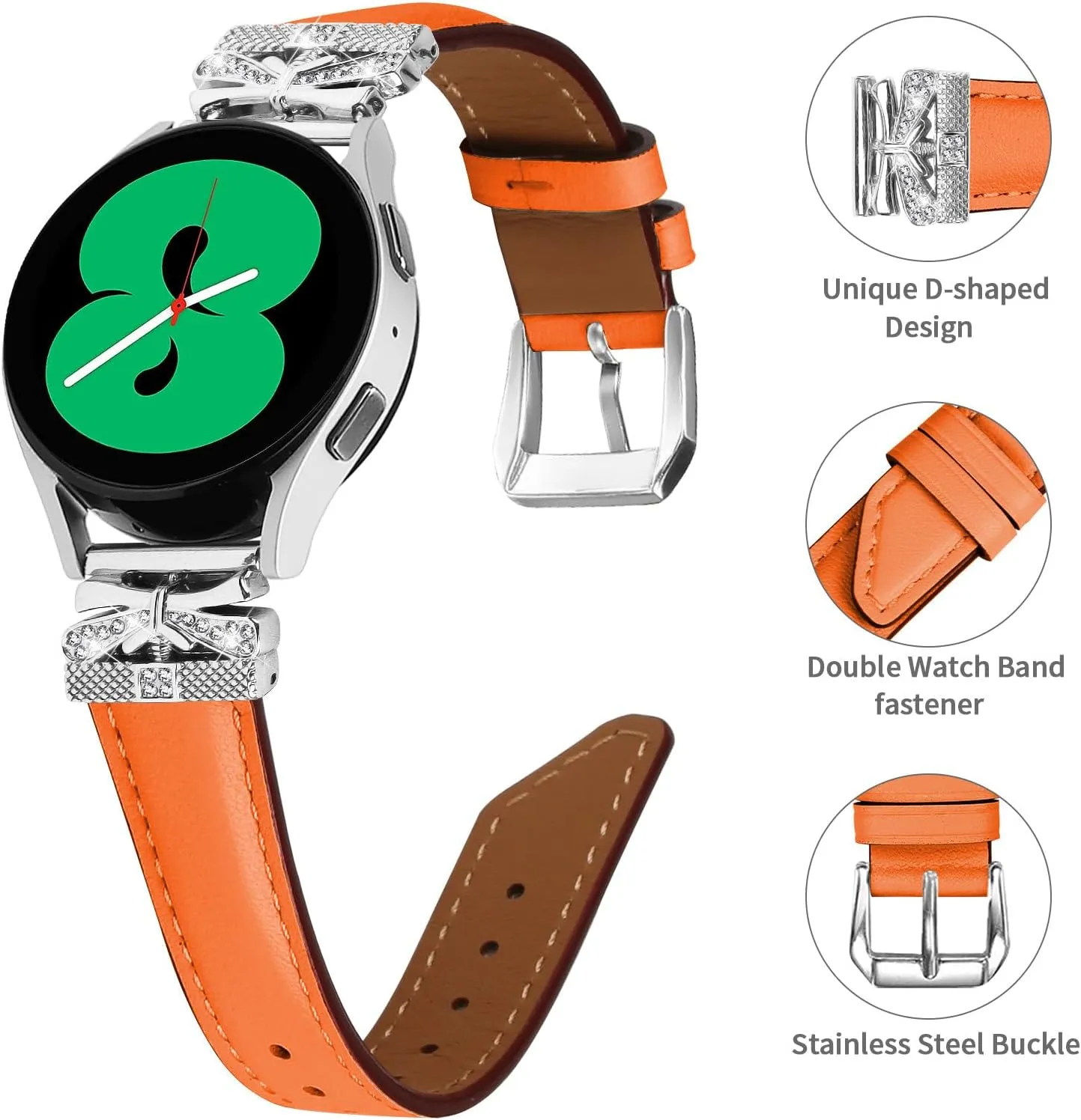 Adjustable Genuine Leather Wrist Strap Compatible With Galaxy Watch 3 41mm,Replacement straps for watches with Metal Buckle for Galaxy Watch 42mm/Active/Active2/Gear S2
