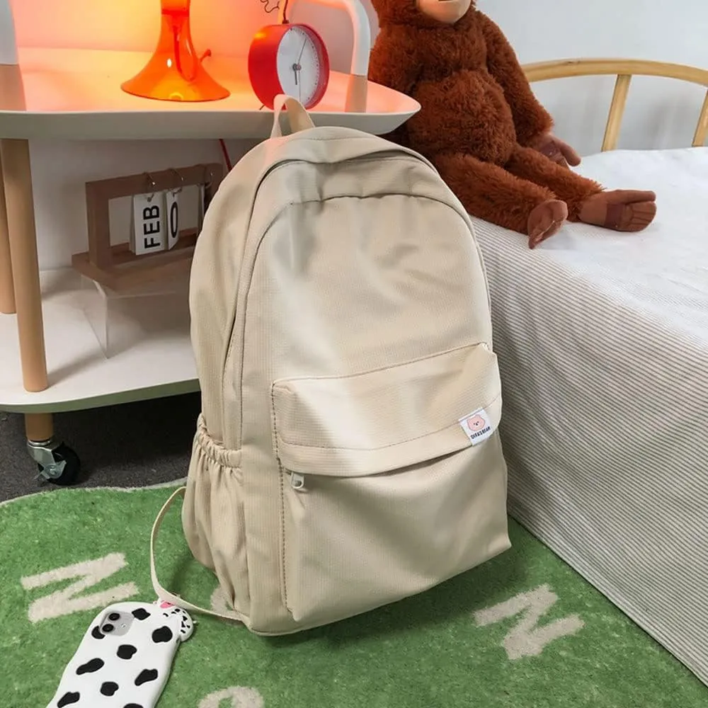 Aesthetic Backpack Cute Backpack School Supplies Laptop Bag for Teens Girls Women Students Solid Color