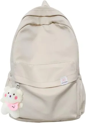 Aesthetic Backpack Cute Backpack School Supplies Laptop Bag for Teens Girls Women Students Solid Color
