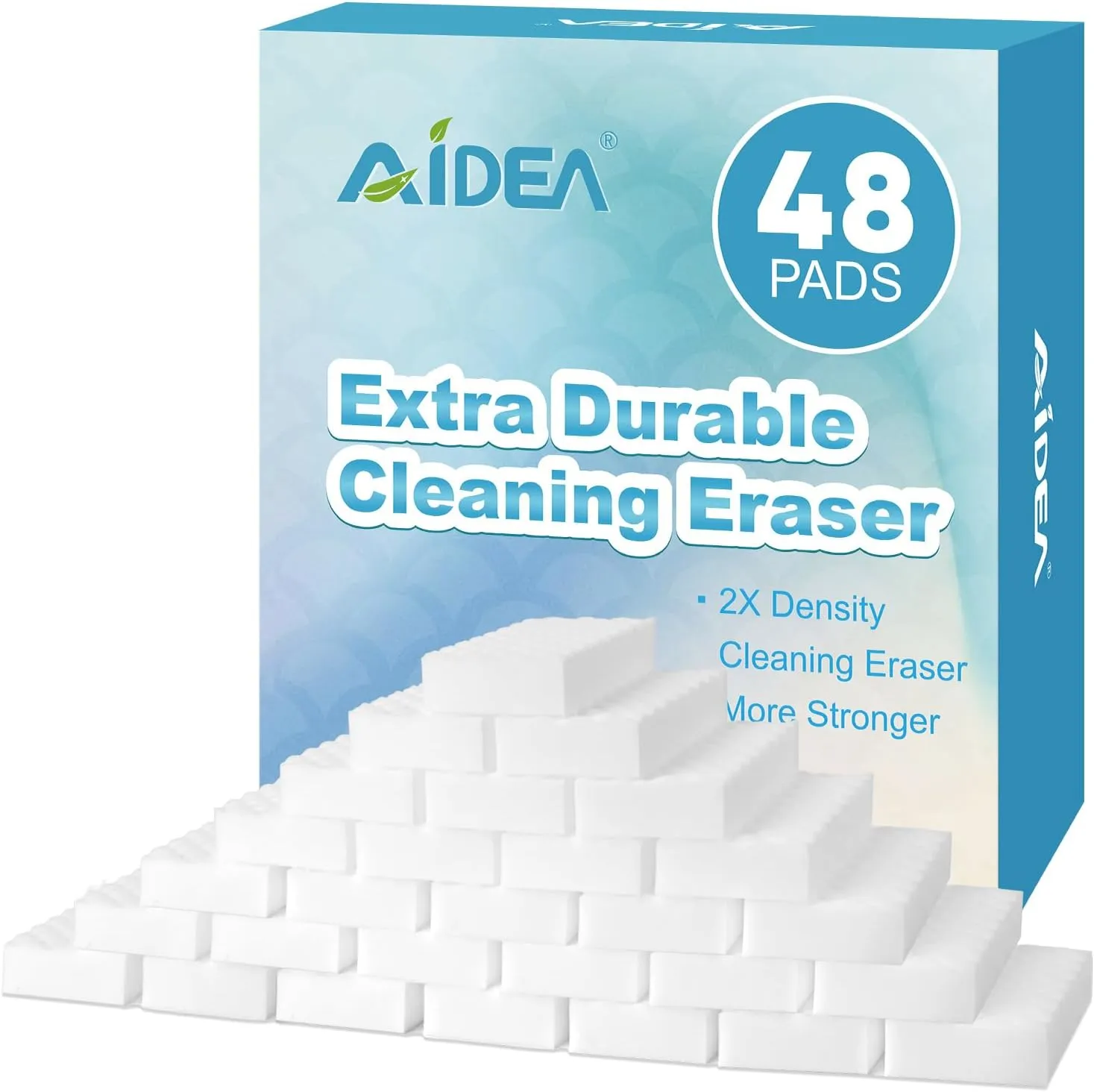 AIDEA Magic Sponges Cleaning Eraser, 48 Pads Multipurpose Sponge for Household, Powerful Scrubber Foam Pads for Multi-Surface Cleaning: Furniture, Bathroom, Sink, Floor, Baseboard, Wall