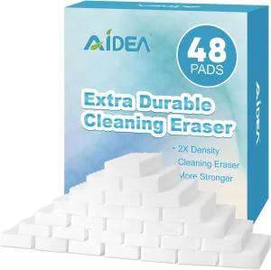 AIDEA Magic Sponges Cleaning Eraser, 48 Pads Multipurpose Sponge for Household, Powerful Scrubber Foam Pads for Multi-Surface Cleaning: Furniture, Bathroom, Sink, Floor, Baseboard, Wall