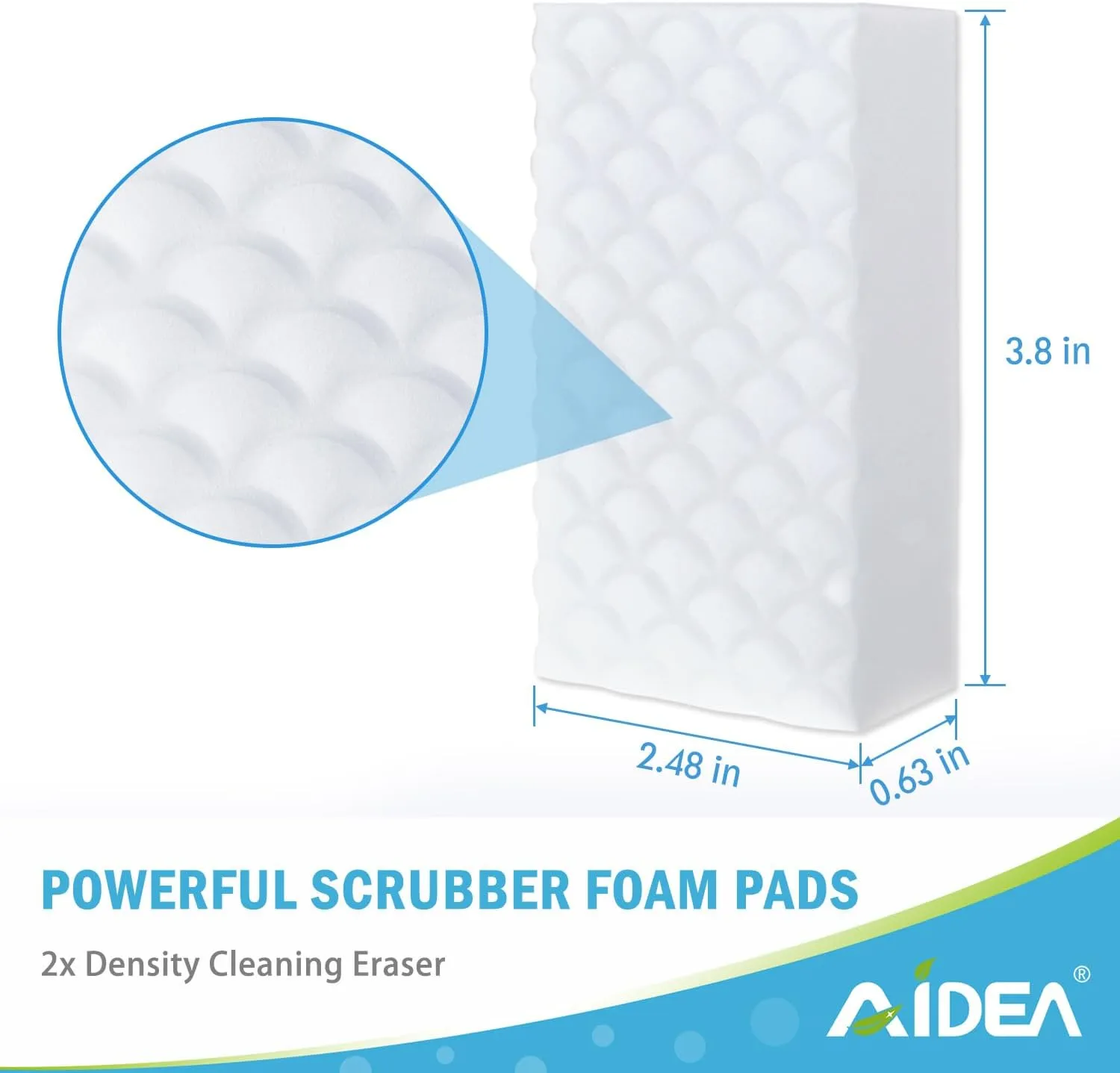 AIDEA Magic Sponges Cleaning Eraser, 48 Pads Multipurpose Sponge for Household, Powerful Scrubber Foam Pads for Multi-Surface Cleaning: Furniture, Bathroom, Sink, Floor, Baseboard, Wall