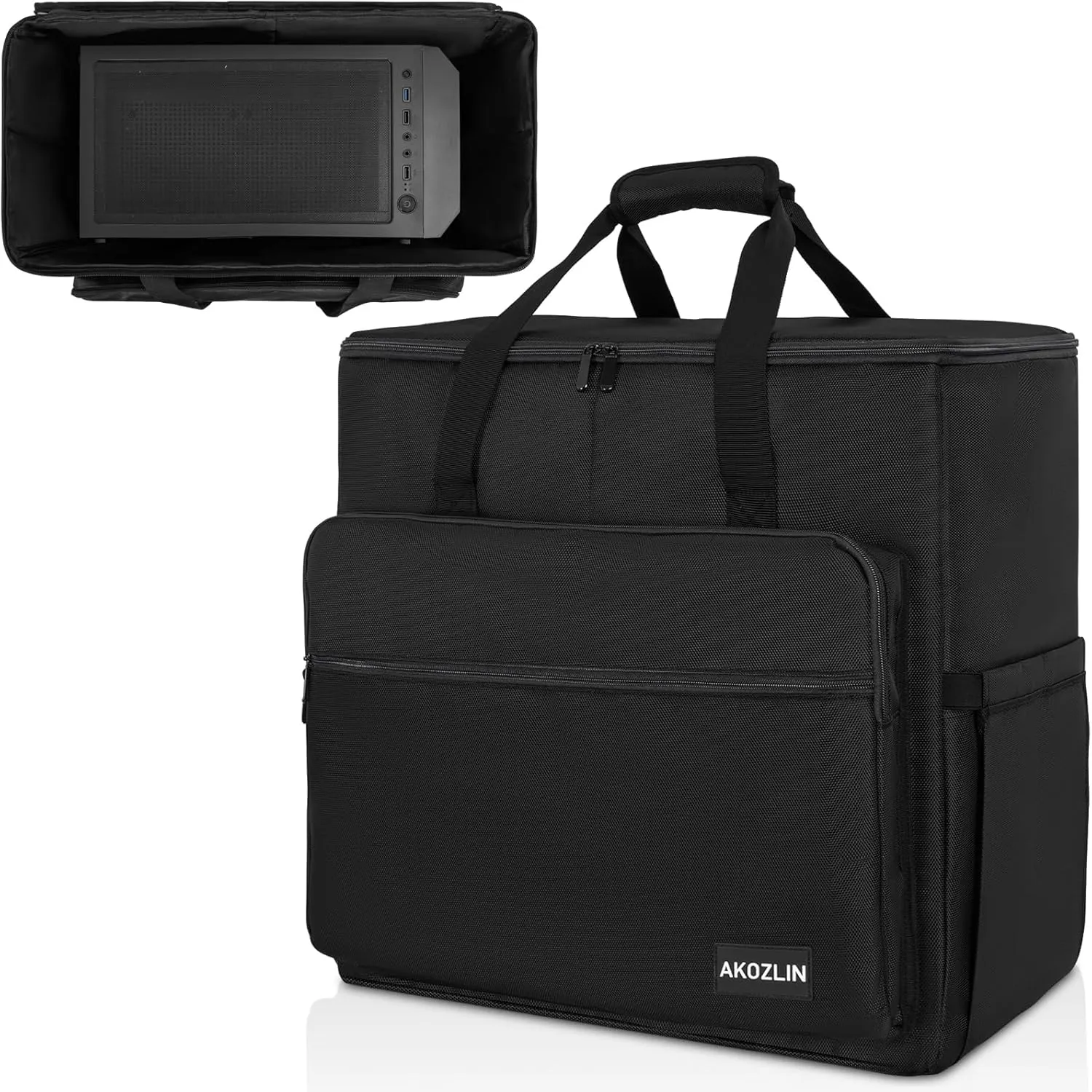AKOZLIN Desktop Gaming Computer Tower PC Chassis Carrying Case Travel Storage Bag for Keyboard Mouse Accessories