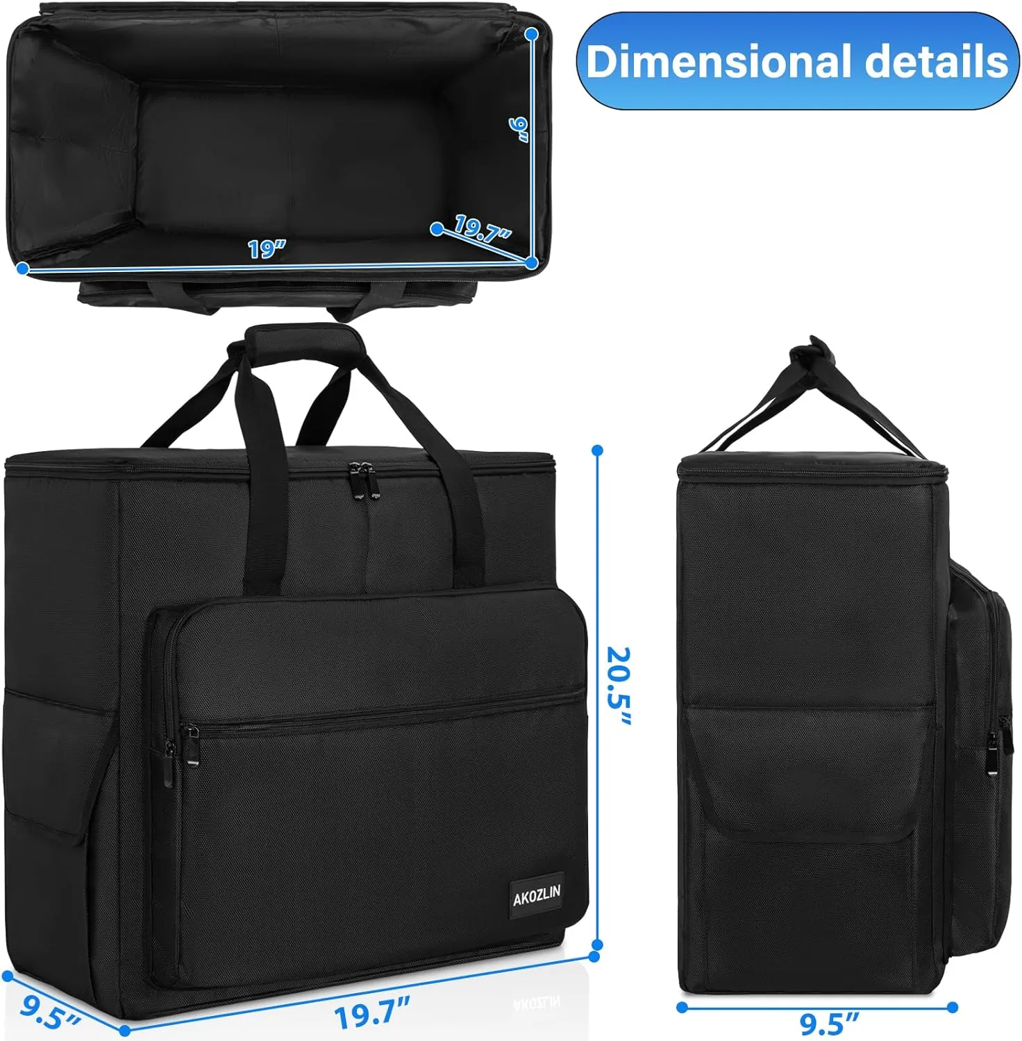 AKOZLIN Desktop Gaming Computer Tower PC Chassis Carrying Case Travel Storage Bag for Keyboard Mouse Accessories