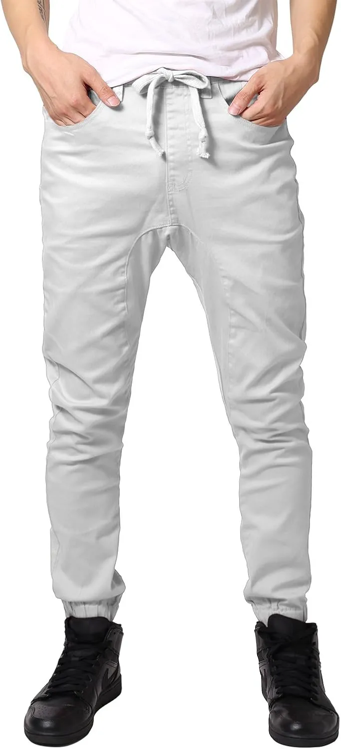 Allsense Men's Slim-Fit Twill Drop-Crotch Jogger Pants