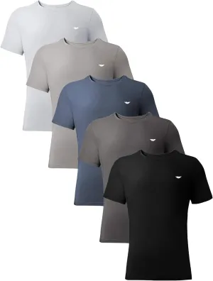 AMERICAN HEAVEN Men's Short Sleeve Work Out Crew Neck T-Shirts | Dry Fit Active Athletic Gym Tee Tops | Multi Packs Colors
