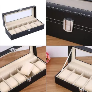 ANGGREK 20 Slot Large Capacity Watch Storage Box, Stylish Design, High Clearance for Larger Watches, Soft Removable Cushions for Secure, Neat and Tidy Sewing