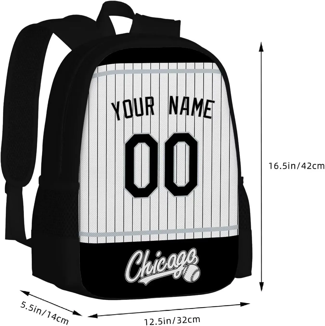 ANTKING Chicago Backpack School Bags Custom Name Number for Men Youth Boy Gift