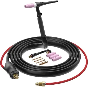 ARCCAPTAIN TIG Welding Gun, WP-17V Argon TIG Torch with 13FT Red Air Hose and 35-50mm Connector, Lift Tig Torch 150amp with 13FT Cable for ARCCAPTAIN ARC200, MIG200, MIG250, ARC205 Pro and MIG205 Pro