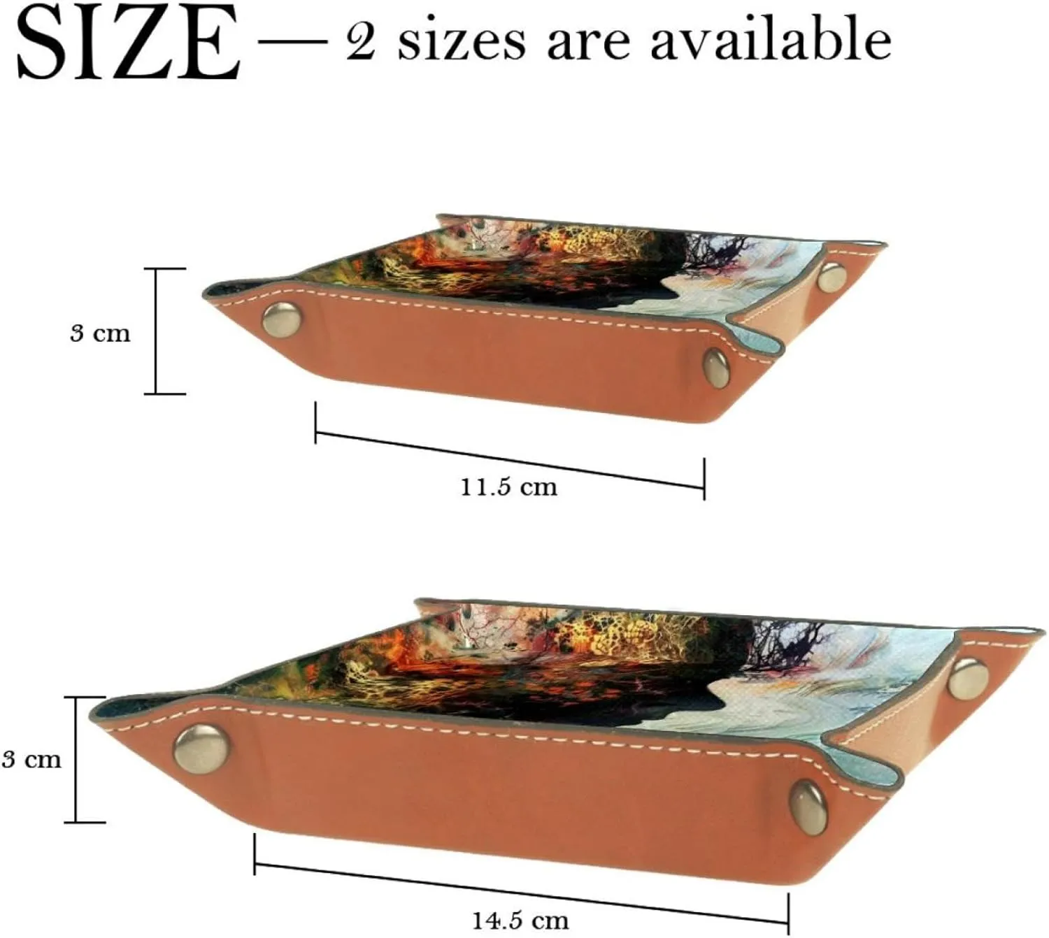 Art Man & Nature Stacking Jewelry Organizer Trays, Small Desk Drawer Organizer Tray for Women and Girls, Earring, Bracelet, Ring Storage, Key Tray for Entryway Table, Decorative and Functional
