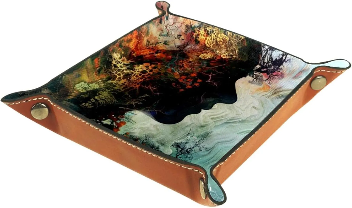 Art Man & Nature Stacking Jewelry Organizer Trays, Small Desk Drawer Organizer Tray for Women and Girls, Earring, Bracelet, Ring Storage, Key Tray for Entryway Table, Decorative and Functional