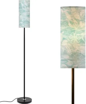 Art sea Seamless pattern sea creatures blue watercolor for design Modern Floor Lamp Minimalist Standing Lamps for Living Room LED Corner Lamp Remote Control Metal Pole Lamp for Bedroom, Reading