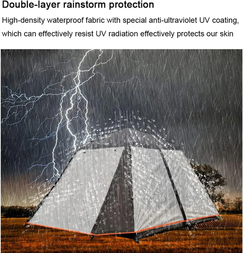Automatic Pop-up Tent for 3-4 People with Porch Camping Tent Anti-UV for Family Tent Cabana Portable for Outdoor Camping Hiking Fishing