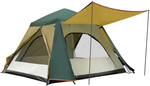 Automatic Pop-up Tent for 3-4 People with Porch Camping Tent Anti-UV for Family Tent Cabana Portable for Outdoor Camping Hiking Fishing