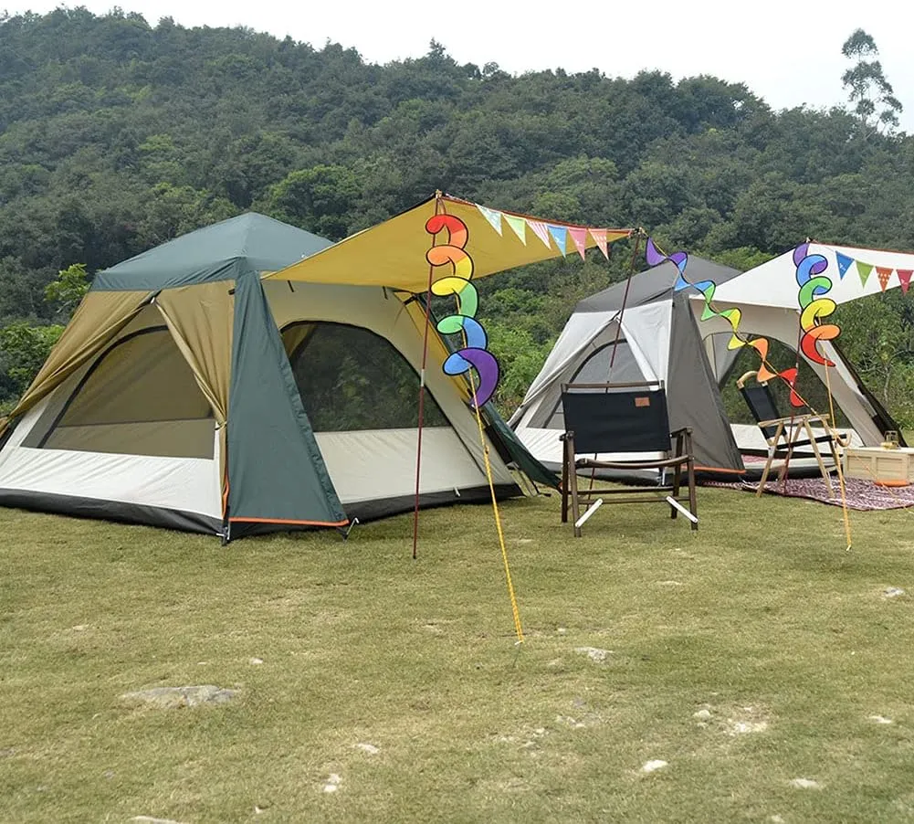 Automatic Pop-up Tent for 3-4 People with Porch Camping Tent Anti-UV for Family Tent Cabana Portable for Outdoor Camping Hiking Fishing