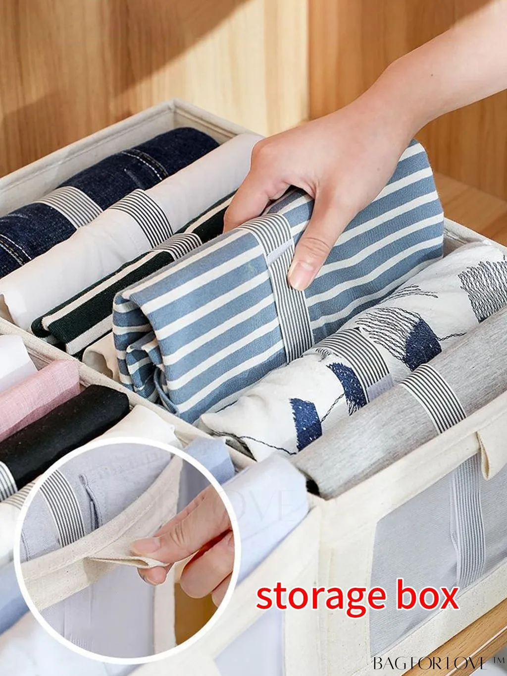 BagForLove - Single Piece Beige Clothing Storage Box with Minimalist Design