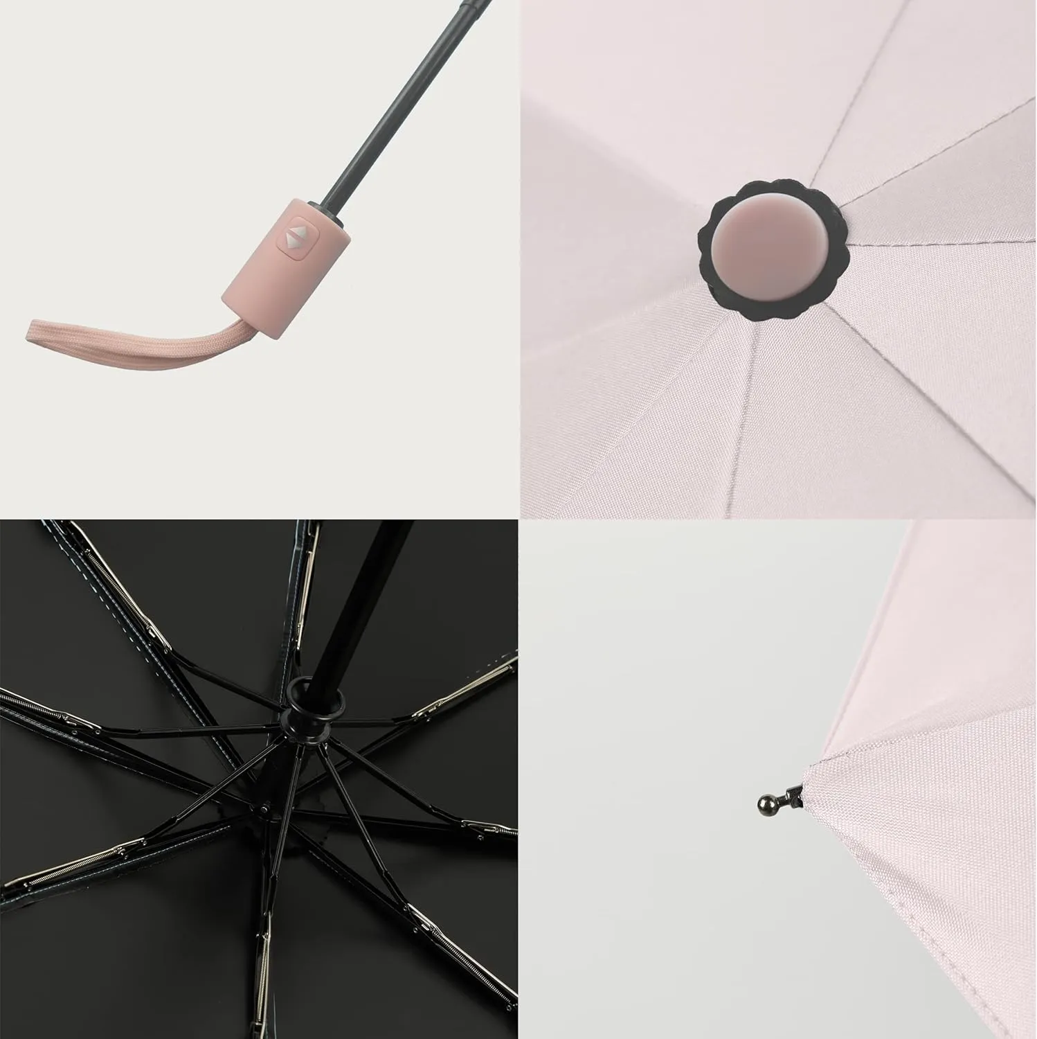 BAODINI Small UV Protection Travel Umbrella Compact for Rain and Sun UPF 50  Windproof Portable 42 inch Umbrella for Women and Men