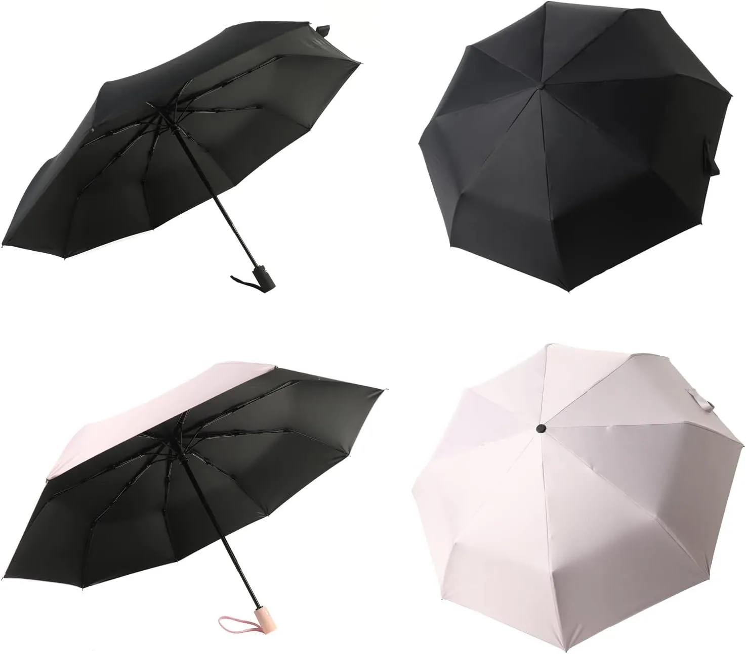 BAODINI Small UV Protection Travel Umbrella Compact for Rain and Sun UPF 50  Windproof Portable 42 inch Umbrella for Women and Men