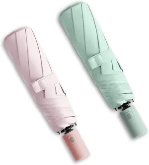 BAODINI Small UV Protection Travel Umbrella Compact for Rain and Sun UPF 50  Windproof Portable 42 inch Umbrella for Women and Men