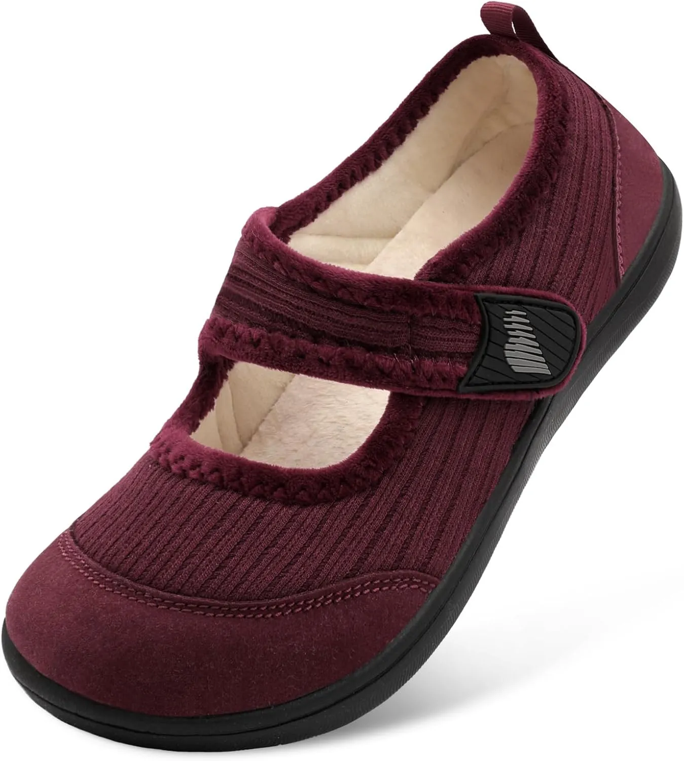 BARERUN Womens Slippers Wide Diabetic Shoes for Women Adjustable House Slippers Swollen Bunions Neuropathy House Shoes Stable Non Slip Barefoot Walking Shoes Indoor Outdoor
