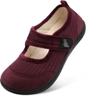 BARERUN Womens Slippers Wide Diabetic Shoes for Women Adjustable House Slippers Swollen Bunions Neuropathy House Shoes Stable Non Slip Barefoot Walking Shoes Indoor Outdoor
